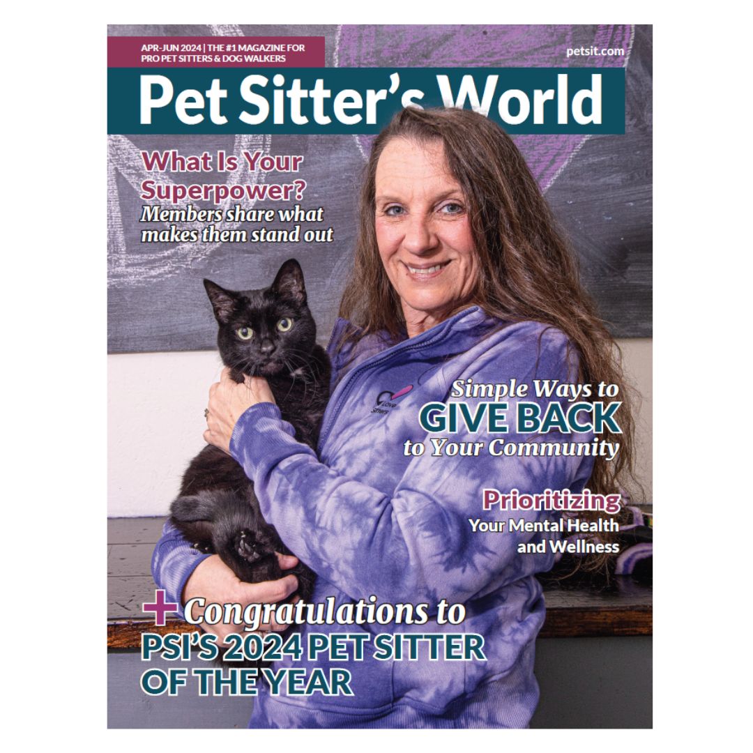 Bobbi was featured on the cover of the Apr-Jun 2024 issue of&nbsp;Pet Sitter's World&nbsp;magazine.